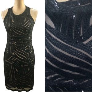 Lauren Ralph Lauren Black Sequin Evening Dress Size 6 New